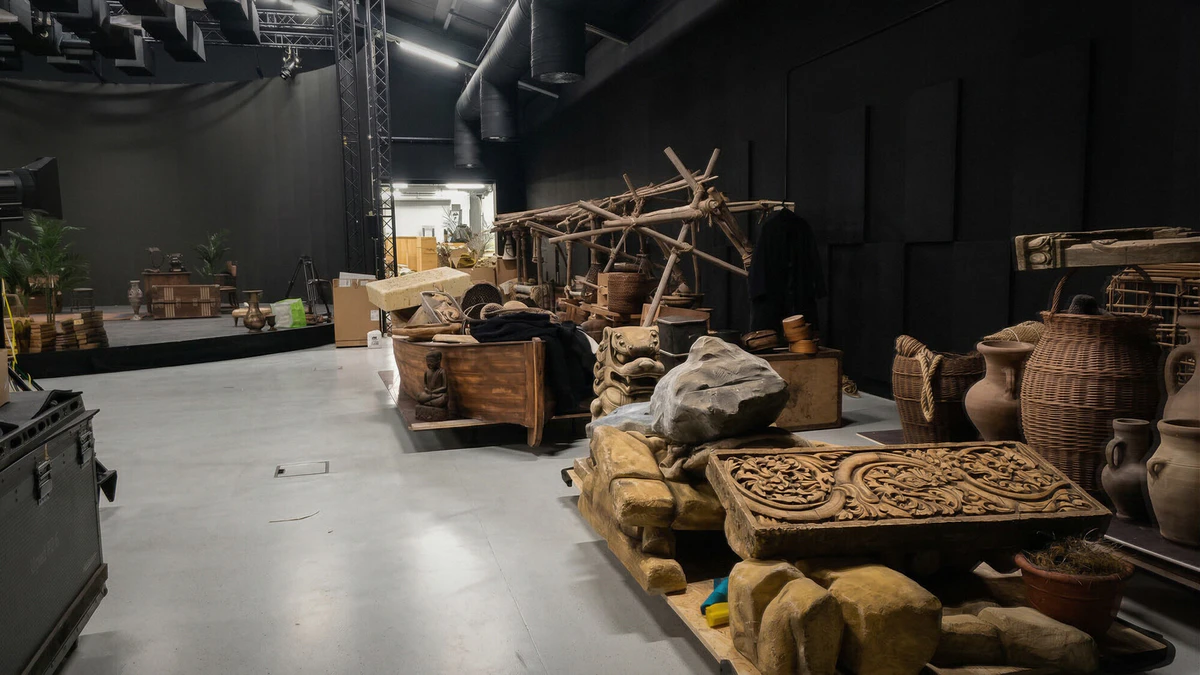 Props and set pieces ready for the shoot