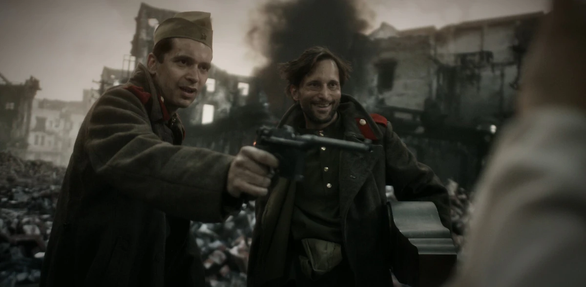 Shot: soldiers in a ruined city