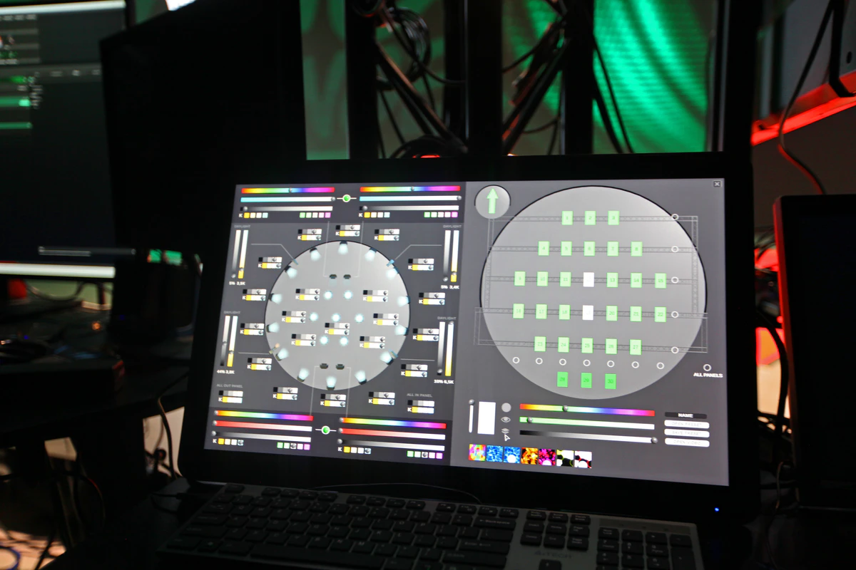 In-house software for controlling the LED lighting